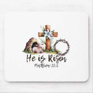 Mousepad Ele Ressuscitou Ovelha Cordeiro Cruz Jesus Cristão