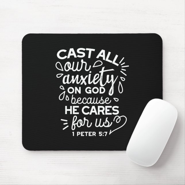 Mousepad Ele Se Importa Com Você – Citação Cristã Encorajad (Com mouse)