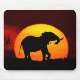 Mousepad Elefante Africano ao Sunset