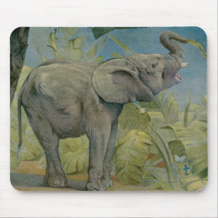 Mousepad Elefante africano vintage na selva, EJ Detmold