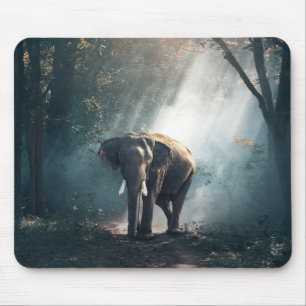 Mousepad Elefante asiático em um esclarecimento Sunlit da
