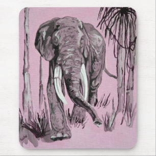 Mousepad Elefante Atravessando A Savana-De-Pé-Rosa
