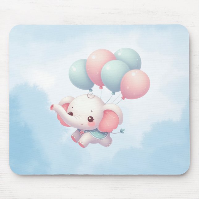 Mousepad elefante bebê com balões (Frente)