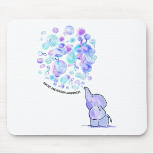Mousepad Elefante Blue Roxo Balões Suicidas Prevenção A