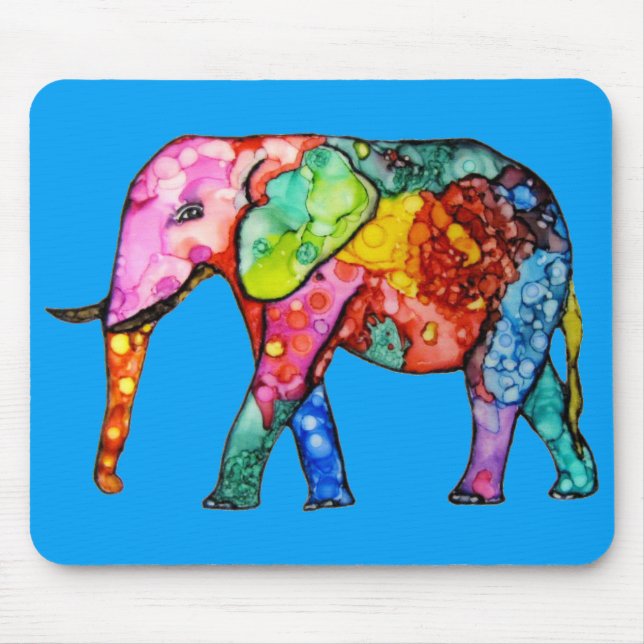 Mousepad Elefante, bonito e colorido (Frente)