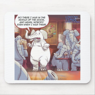Mousepad Elefante Branco Engraçado Na Sala