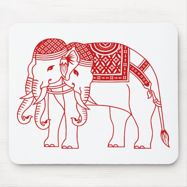 Mousepad Elefante Branco Tailandês Erawan (Frente)