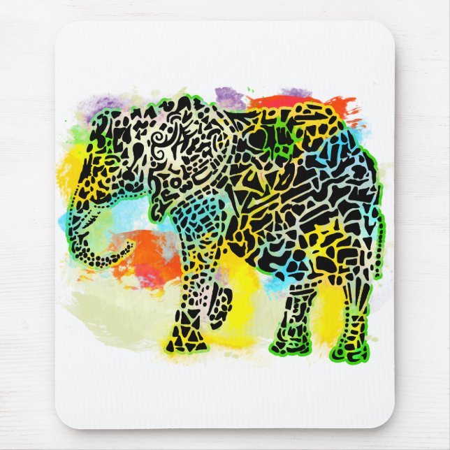 Mousepad Elefante colorido (Frente)