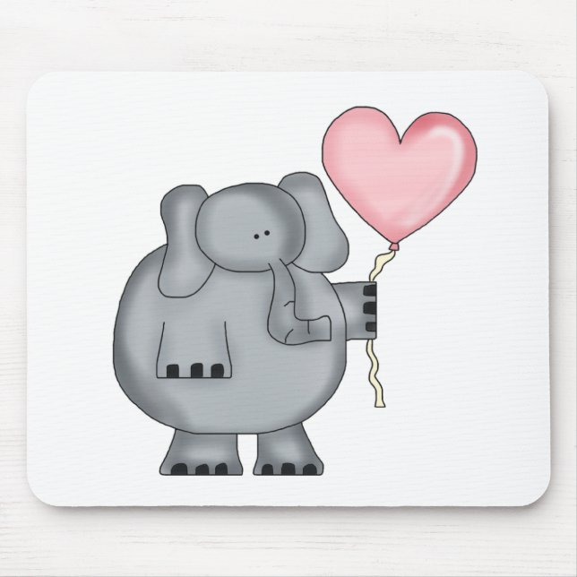 Mousepad Elefante com balão do coração (Frente)