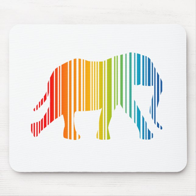 Mousepad Elefante com código de Bar de cor (Frente)