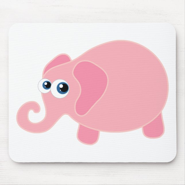 Mousepad Elefante cor-de-rosa bonito (Frente)