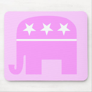 Mousepad Elefante cor-de-rosa republicano da senhora