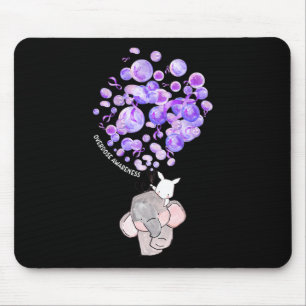 Mousepad Elefante Cujo Efeito Explode Balões Roxos Sobredos