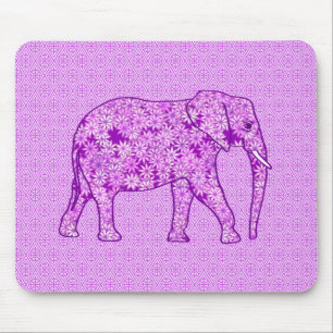 Mousepad Elefante da flor - roxo ametista