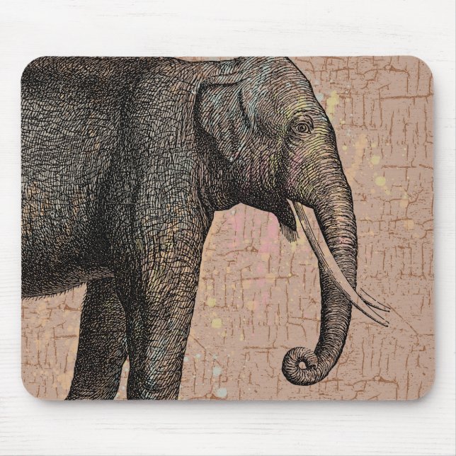 Mousepad Elefante de Aquarela (Frente)