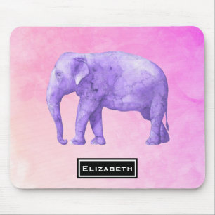 Mousepad Elefante de Aquarela Puro Personalizado