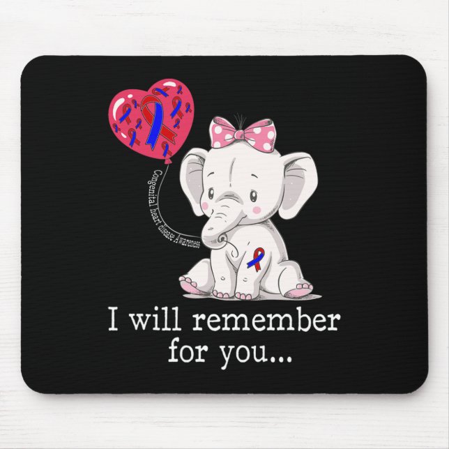 Mousepad Elefante de consciência para doenças cardíacas (Frente)