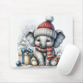 Mousepad Elefante De Natal Com Presentes