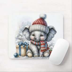 Mousepad Elefante De Natal Com Presentes