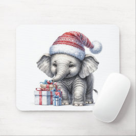 Mousepad Elefante De Natal Com Presentes