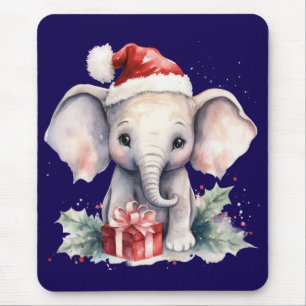 Mousepad Elefante de Natal Fofo