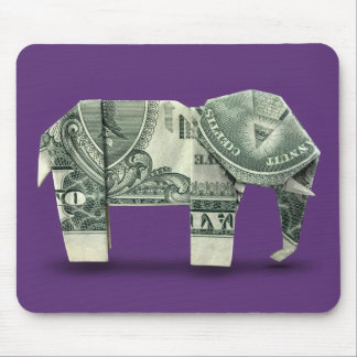 Mousepad Elefante de Origami de Dinheiro