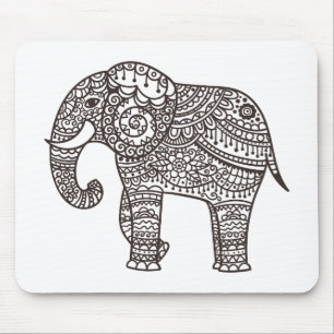 Mousepad Elefante decorativo do estilo