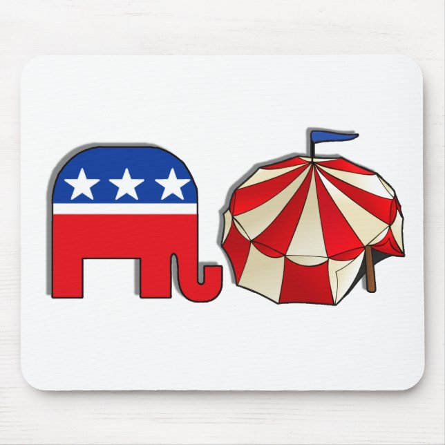 Mousepad Elefante do Circo Republicano e tenda (Frente)