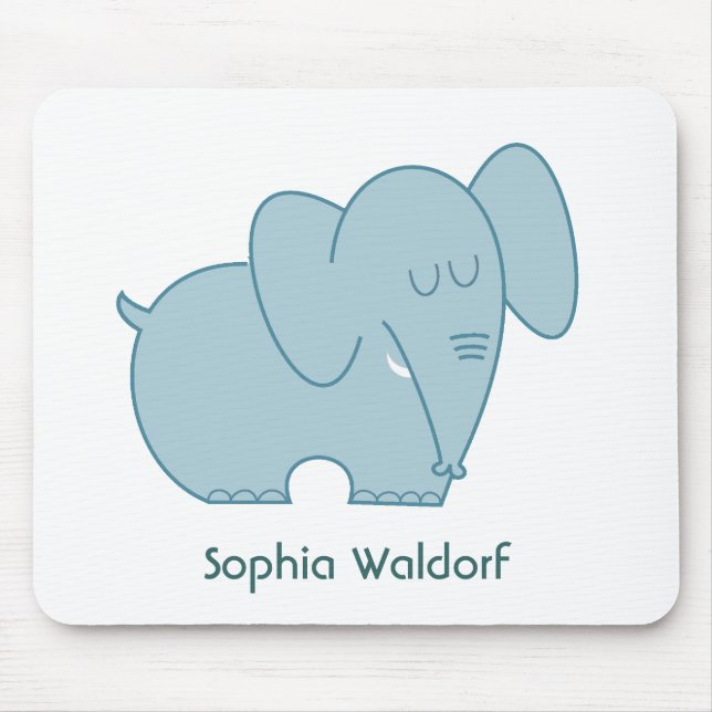 Mousepad Elefante Doce (Azul) (Frente)
