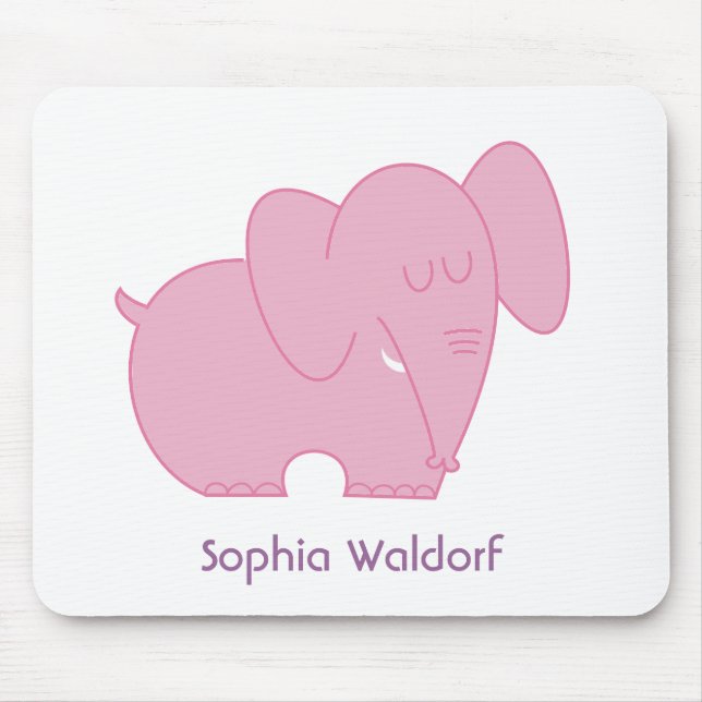 Mousepad Elefante doce (rosa) (Frente)