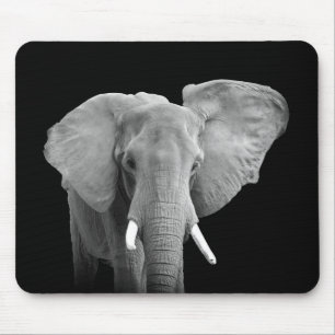 Mousepad Elefante em Preto e Branco