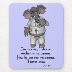 Mousepad Elefante engraçado do KRW em citações de Groucho