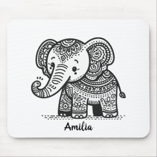 Mousepad Elefante Floral Personalizado