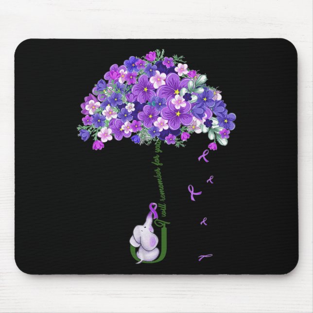 Mousepad Elefante Fofo de Conscientização Eu Vou Lembrar Po (Frente)
