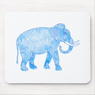 Mousepad Elefante indiano azul com teste padrão