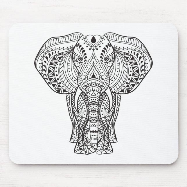 Mousepad Elefante indiano étnico (Frente)