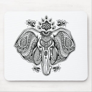 Mousepad Elefante indiano inspirado do vintage