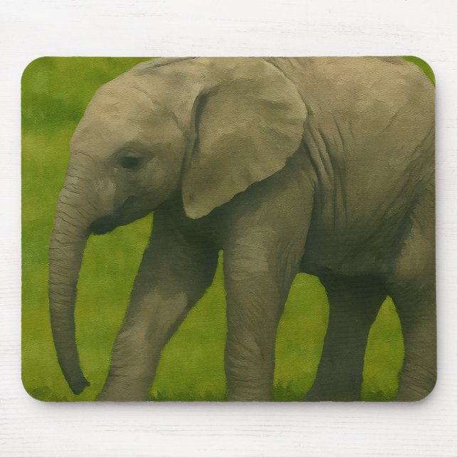 Mousepad Elefante Jovem na Reserva de Grassy (Frente)
