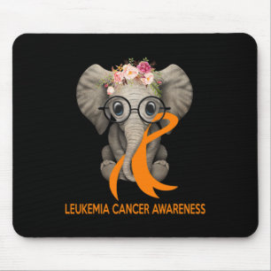 Mousepad Elefante Laranja Fita Leucemia Cancer Sensibilizaç