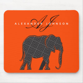 Mousepad Elefante Preto e Vermelho Lava