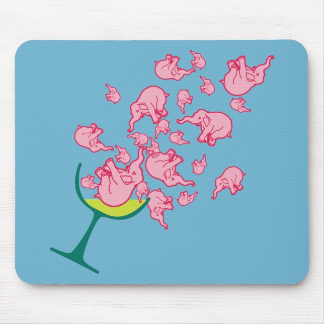 Mousepad Elefantes cor-de-rosa (Frente)
