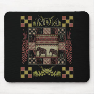 Mousepad Elefantes de mantas étnicas da Índia