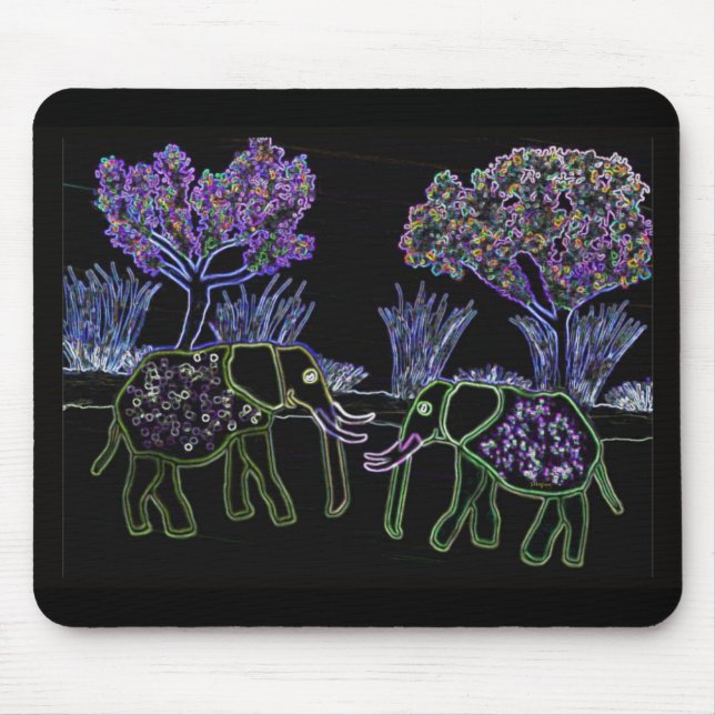 Mousepad Elefantes elétricos (Frente)