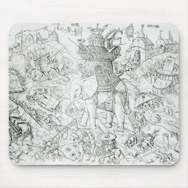 Mousepad Elefantes na guerra (Frente)