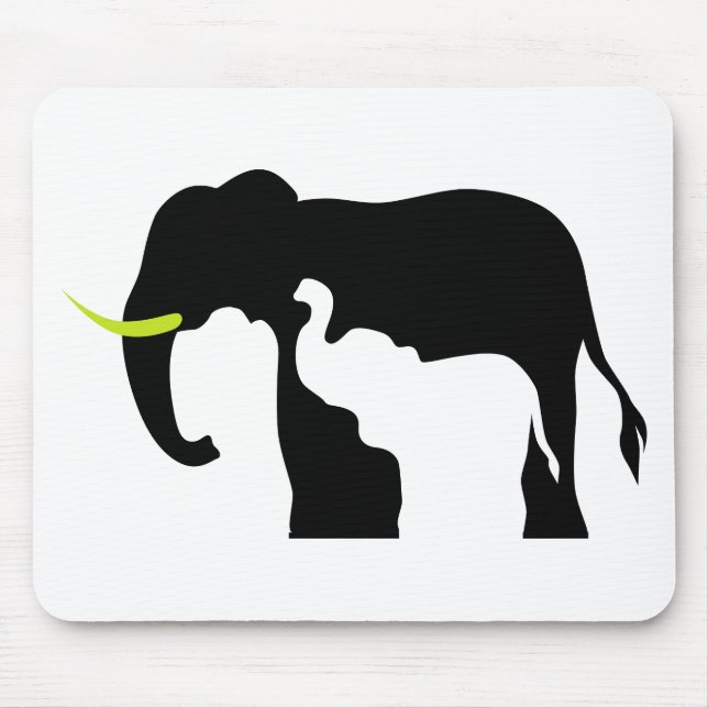 Mousepad Elefantes Pretos e Brancos (Frente)