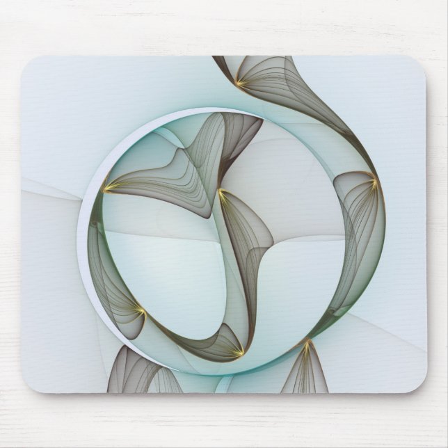 Mousepad Elegância Abstrata Moderna Turquesa Marrom Dourado (Frente)