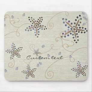 Mousepad Elegância de Estrela do Mar Praia Lantejoulas Eleg