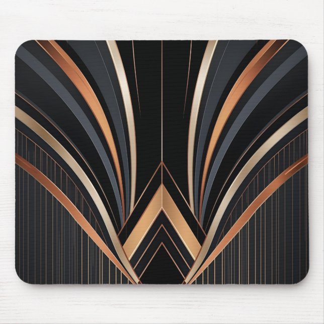 Mousepad Elegância Geométrica Metálica Art Déco (Frente)