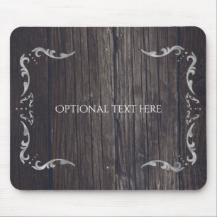Mousepad Elegância Ocidental em Madeira Rústica com Visual
