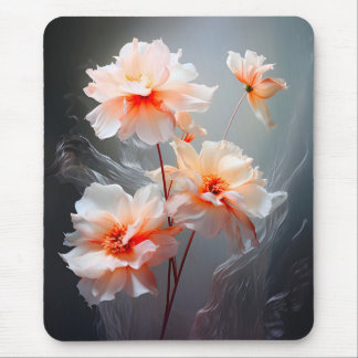 Mousepad Elegant Abstract Blush Flower Misty Flow